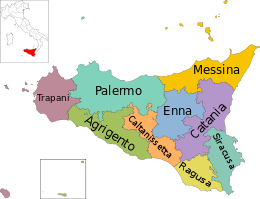 Mappa della regione con le sue province